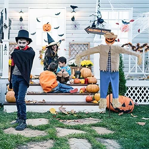 Zoom sur Epouvantail Effrayant Halloween, Décoration Jardin, Support Métal