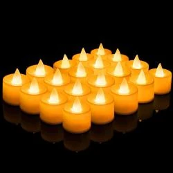 Bougies LED sans flamme, 24 pièces, flamme vacillante