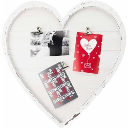 Cadre photo collage coeur blanc antique, 3 photos