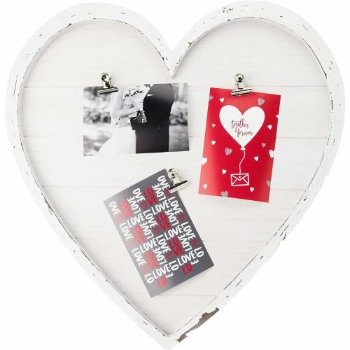 Cadre photo collage coeur blanc antique, 3 photos - Vue principale
