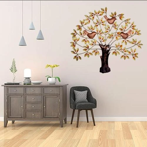 Zoom sur Décoration murale métal, arbre mural design élégant