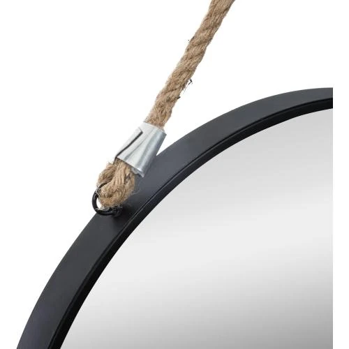 Détail de Miroir Suspendu Noir, Corde, Atmosphera, Design Élégant