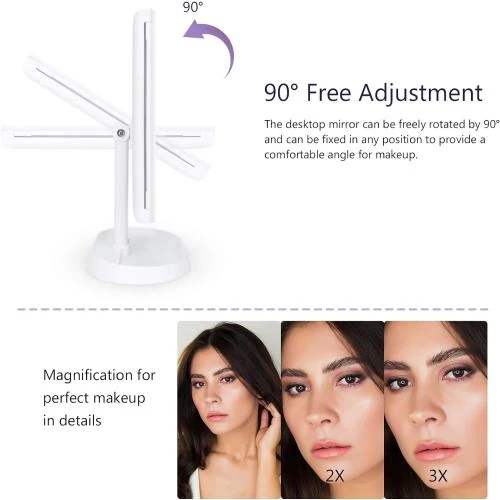 Zoom sur Miroir de Maquillage Éclairé Deweisn, Portable, Tactile