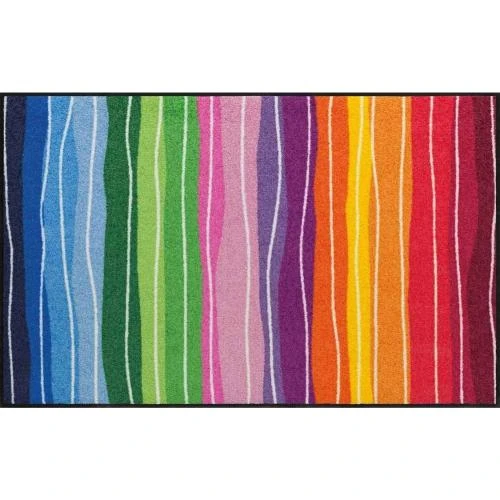 Tapis lavable multicolore Wavy Lines, Salonloewe - Vue principale