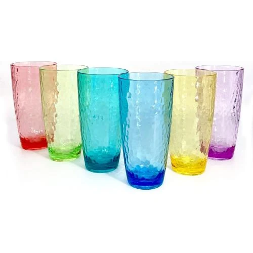 Verres acrylique Yongzhenlite, 6 pièces, style martele, 760 ml - Vue principale