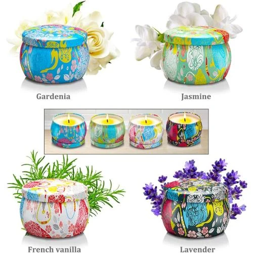 Détail de Coffret Bougies Parfumées Cire de Soja Naturelle
