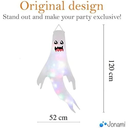 Zoom sur Fantômes Suspendus Halloween, Décoration Extérieure LED