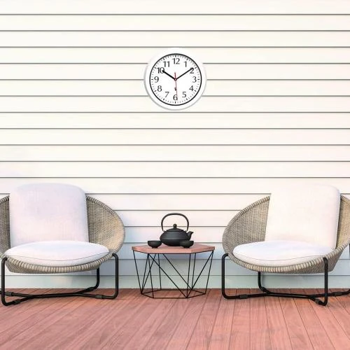 Détail de Horloge Murale Radiopilotée Blanc, Salle de Bain, Résistante Eau