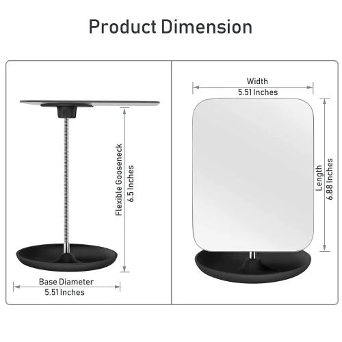 Détail de Miroir de Coiffeuse Lfoyou, Flexible, Portable, 360°