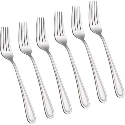 Présentation Lot 6 Fourchettes Table Acier Inoxydable Poli No Bran