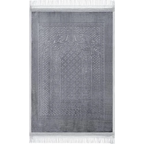 Tapis de prière doux, Sejjade, Seccade, gris, qualité supérieure - Vue principale