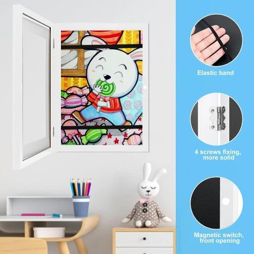 Zoom sur Cadres photo Litimkat Bois A4, 2 pièces, Blanc