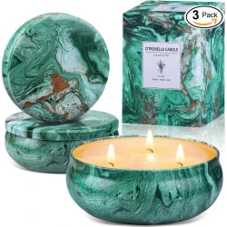 Bougies Citronnelle, Lot 3, Cire Soja Naturelle