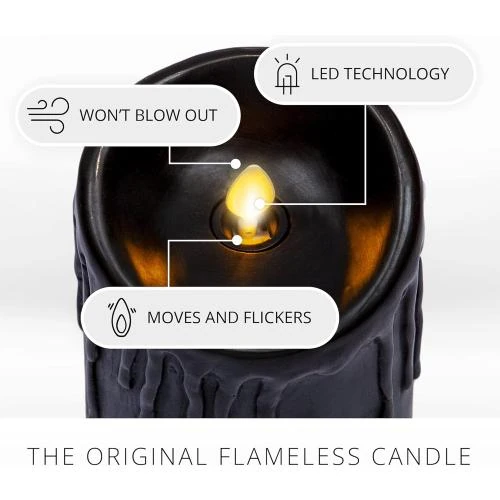 Zoom sur Bougie LED cire véritable, sans flamme, minuteur