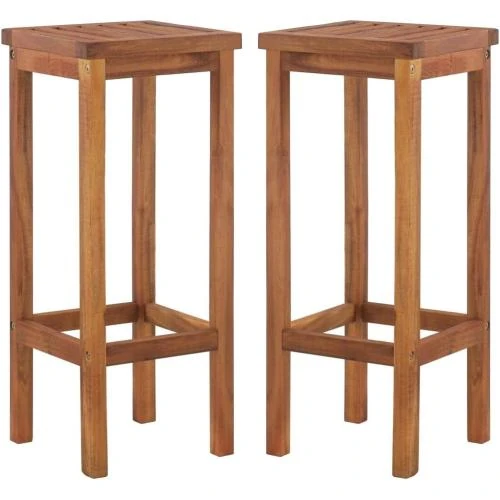 Tabourets de Bar VidaXL, Chaises Pub, Bois Acacia - Vue principale