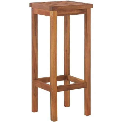 Zoom sur Tabourets de Bar VidaXL, Chaises Pub, Bois Acacia
