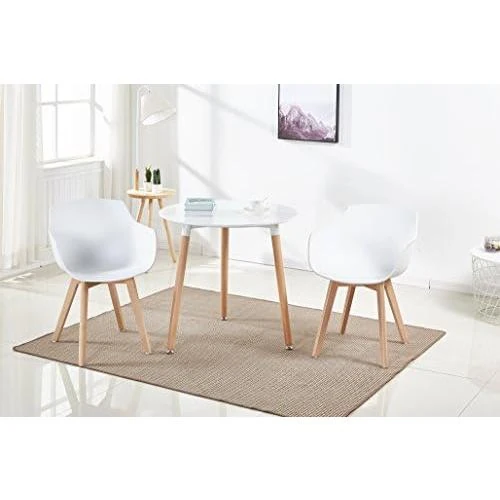 Détail de Chaises Scandinaves Rétro, Lot de 2, Design Moderne, Pieds en Bois Massif