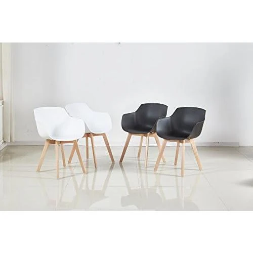 Chaises Scandinaves Rétro, Lot de 2, Design Moderne, Pieds en Bois Massif - Vue principale