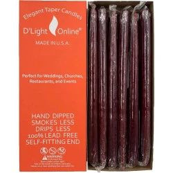 Bougies Premium D 39 Light Online, Cire Bordeaux, 12 pièces