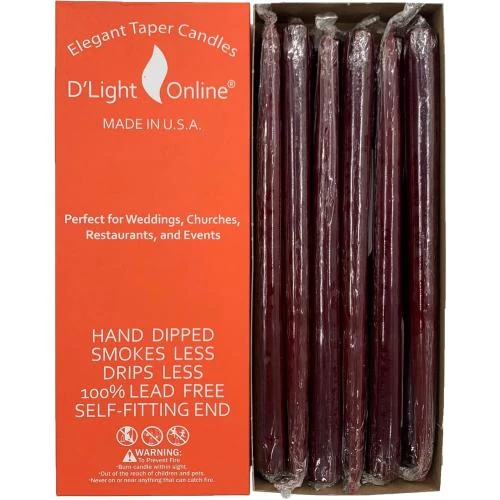Bougies Premium D 39 Light Online, Cire Bordeaux, 12 pièces - Vue principale
