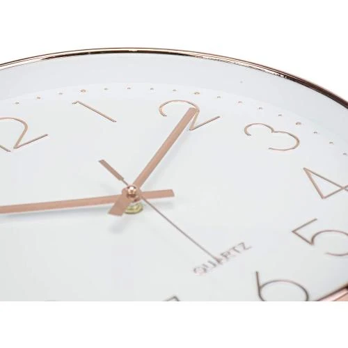 Zoom sur Horloge Murale Digitale Silencieuse Or Rose, Moderne