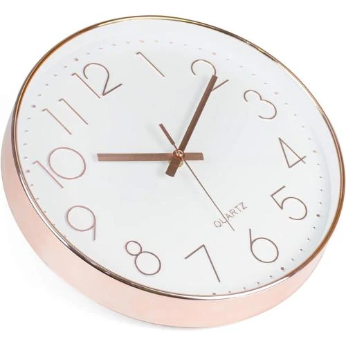 Détail de Horloge Murale Digitale Silencieuse Or Rose, Moderne