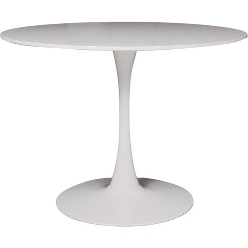 Zoom sur Table Ronde Salle à Manger Blanche Dmora, Design Élégant
