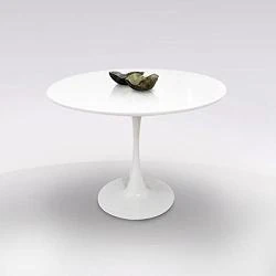 Table Ronde Salle à Manger Blanche Dmora, Design Élégant en situation