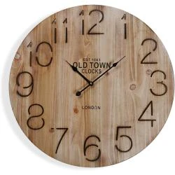 Horloge Murale Versa Rethel, Bois Marron, Décoration Élégante
