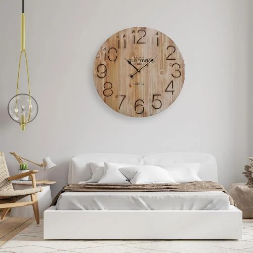 Détail de Horloge Murale Versa Rethel, Bois Marron, Décoration Élégante