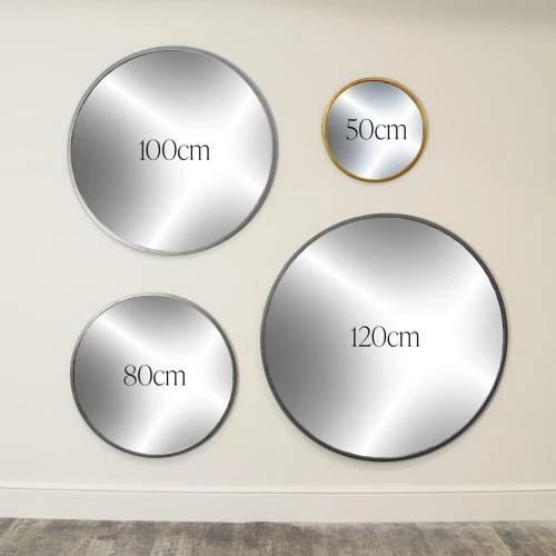 Zoom sur Miroir mural rond noir, style élégant, décoration intérieure