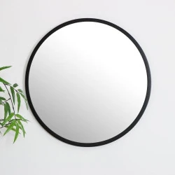 Miroir mural rond noir, style élégant, décoration intérieure