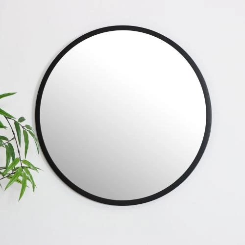 Miroir mural rond noir, style élégant, décoration intérieure - Vue principale