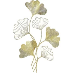 Décoration Murale Métal Doré, Feuilles, Style Moderne, Glamour