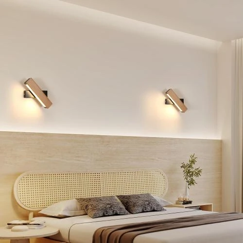 Détail de Applique Murale LED Rotative 3000K, Bois, 400LM