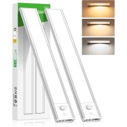 Reglette LED Cuisine Rechargeable, Détecteur Mouvement, 2 Pièces