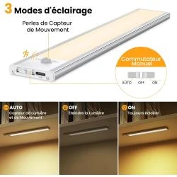 Reglette LED Cuisine Rechargeable, Détecteur Mouvement, 2 Pièces en situation