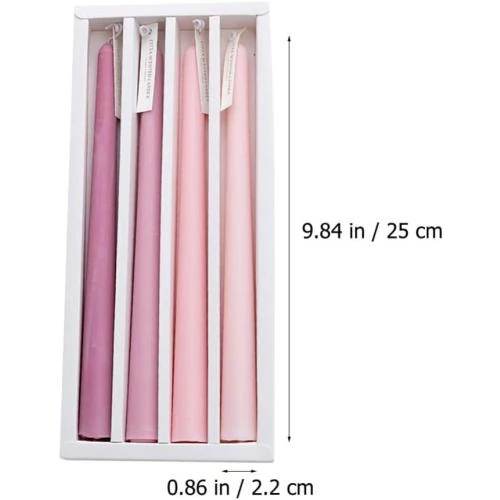 Détail de Bougies coniques parfumées VALICLUD, lot 4, rose, sans fumée