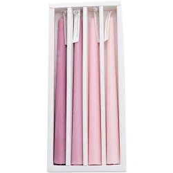 Bougies coniques parfumées VALICLUD, lot 4, rose, sans fumée