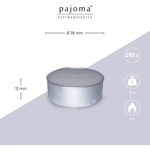 Zoom sur Bougies chauffe-plat blanches, 200 unités, paraffine, 4h combustion