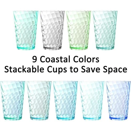 Zoom sur Youngever Gobelets Incassables Plastique 650ML, Lot 9