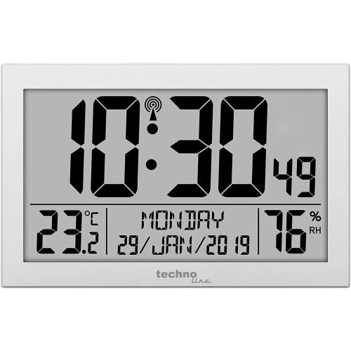 Horloge Murale Radio Numérique Techno Line WS 8016, Température, Humidité - Vue principale