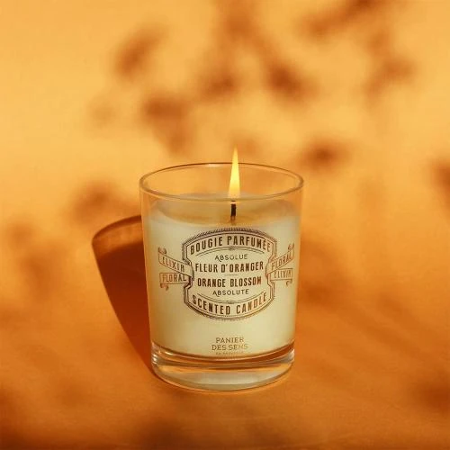 Détail de Bougie Parfumée Fleur d'Oranger, Naturelle, Verre, Made in France