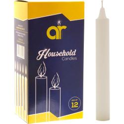 Présentation Bougies Classiques Blanches Casher, A amp R, 12 pièces