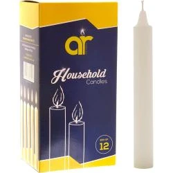 Bougies Classiques Blanches Casher, A amp R, 12 pièces