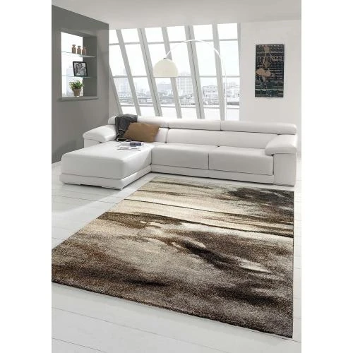 Tapis Contemporain Design Baroque Heather Brown Gris Taupe - Vue principale