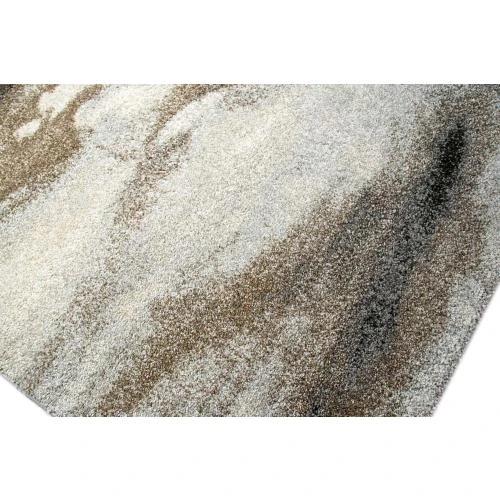 Zoom sur Tapis Contemporain Design Baroque Heather Brown Gris Taupe