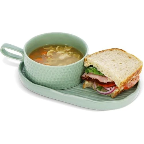 Ensemble 39 Assiettes Soupe, Sandwich, Vert Menthe, Bol Céréales - Vue principale