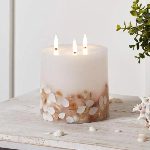 Bougie Pilier TruGlow Lights4fun, Cire Ivoire, LED Blanc Chaud - Vue principale