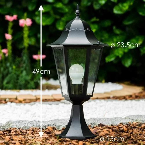 Zoom sur Borne de jardin HOFSTEIN HongKong, aluminium noir, IP44